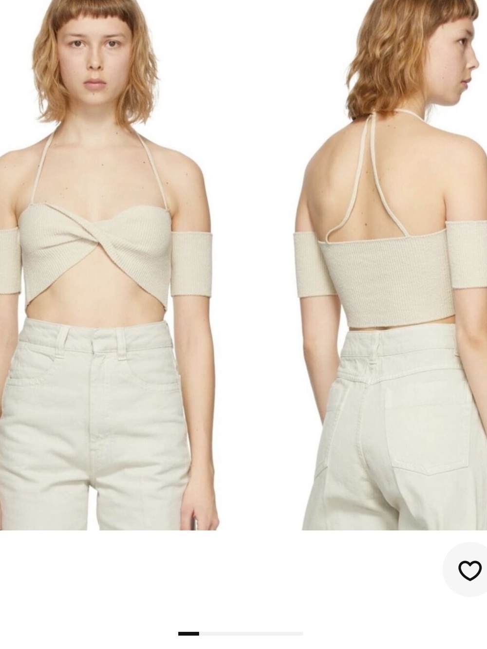 Jacquemus Le Haut Soleil Ribbed-Knit Crop Top